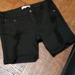 Forever 21 black denim Bermuda style shorts